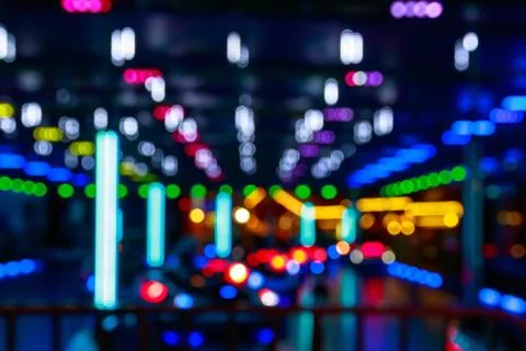 Blurred Lights Of A Funfair Stock Photos