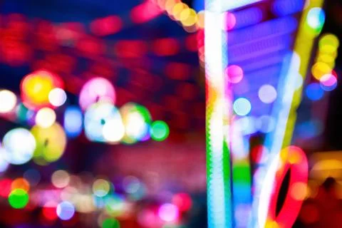 Blurred Lights Of A Funfair 스톡 사진