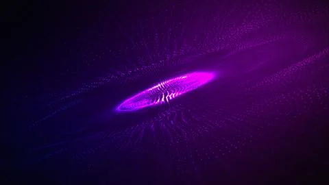 Blurred lights vector abstract background. Abstract 3D Spheres of Neon Dots.. Stockillustratie