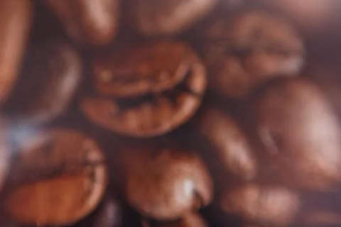 Blurred loose large coffee beans Stock Photos