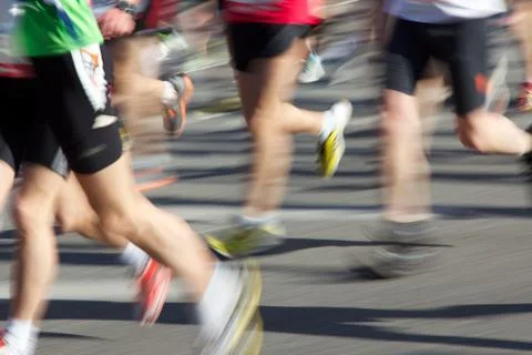 Blurred Marathon Runners Stock Photos