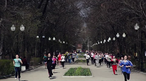 Blurred mass of marathon Video stock 62373083