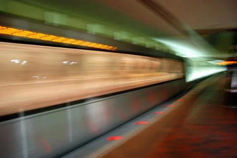 Blurred metro unit in motion Stock Photos