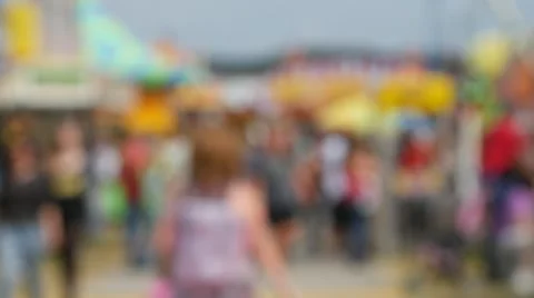 Blurred Midway Scene, County Fair Stock Footage 55640947