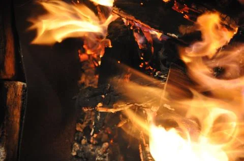 Blurred motion of burning campfire texture Stock Photos