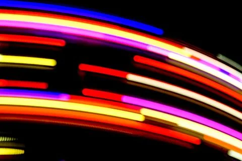 Blurred Motion Effect Around Of Brightly Illu . illuminated Rotating High Speed Foto stock