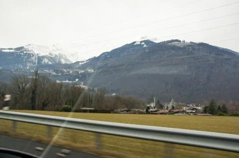 Blurred in motion landscape. Stock Photos