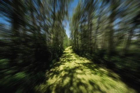 Blurred Motion On Pathway Stock Photos