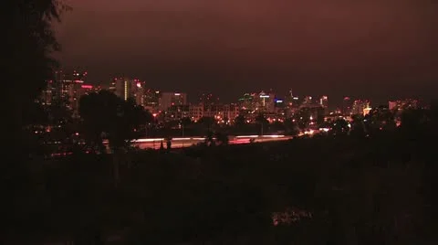 Blurred Motion View of Nighttime Traffic 4 Video stock 19260584