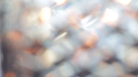 Blurred moving blue background, reflection of fire in the glass Stock Footage 126838127