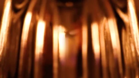 Blurred moving fire light reflection on glass Stock Footage 128228053