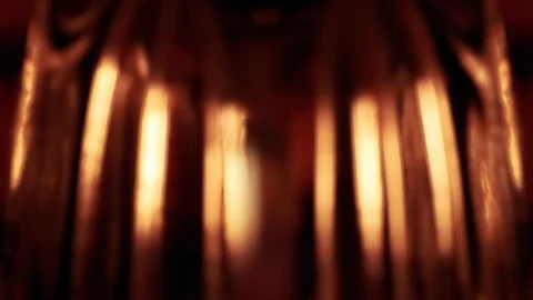 Blurred moving fire light reflection on glass Stock Footage 128228357