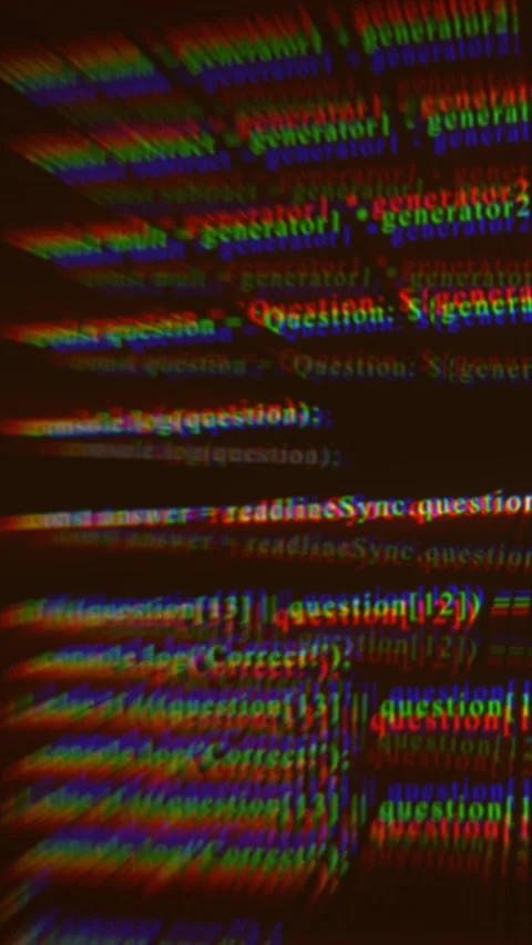 Blurred multicolor RGB code text with glitch distortion effects, creating a.. Stock Footage 321413163