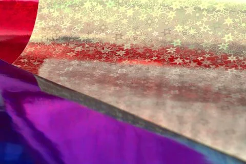 Blurred multicolor trendy backdrop. Bright holographic foil background Stock Photos