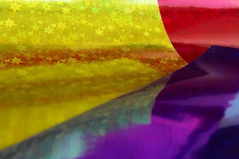 Blurred multicolor trendy backdrop. Bright holographic foil background Foto stock