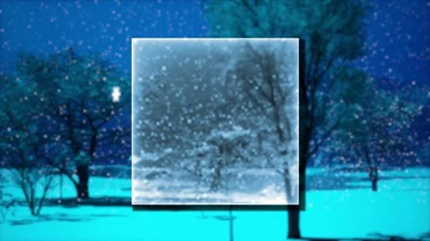 Blurred nature winter landscape background enviroment with glowing square in Stock Footage 249886827
