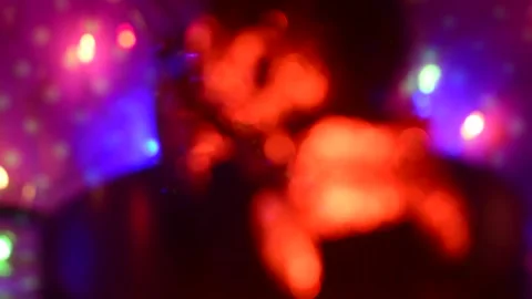 Blurred New Year, Christmas background with blurred garlands and shiny carriage Stock Footage 227704257
