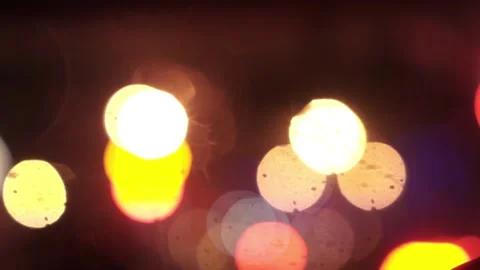 Blurred night lights through the car windshield from the inside. Moving focus Stock Footage 143003455