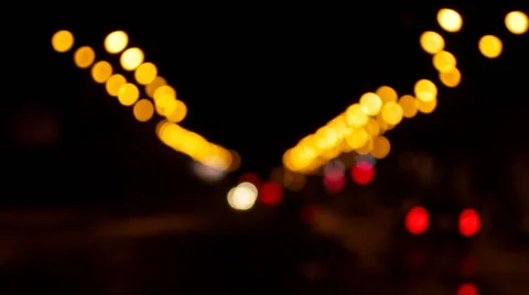 Blurred night road lights Stock Footage 60138927