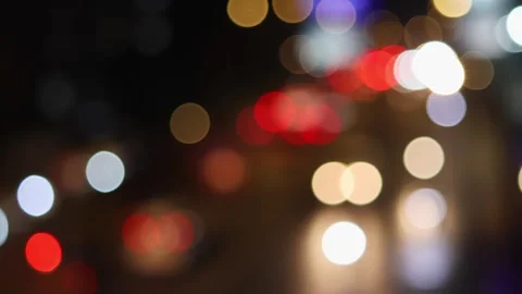 Blurred night traffic car lights on a Chembur Flyover in Mumbai, India Stock Footage 277108210