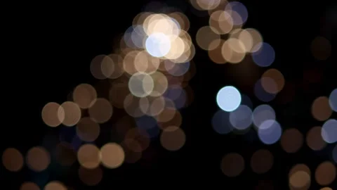 Blurred night traffic car lights on a busy street Stock Footage 313521934