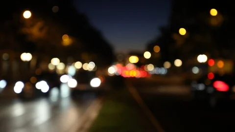Blurred night traffic lights abstract background Stock Footage 87653518