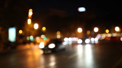 Blurred night traffic lights abstract background Video stock 87657840
