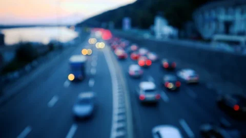 Blurred night traffic lights abstract background Video stock 90486918