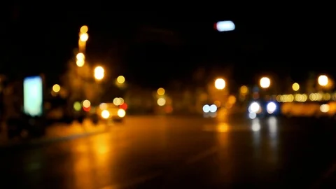Blurred night traffic lights abstract background Stock Footage 90486941