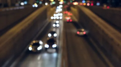 Blurred night traffic scene in Barcelona. Time Lapse Stock Footage 59351755