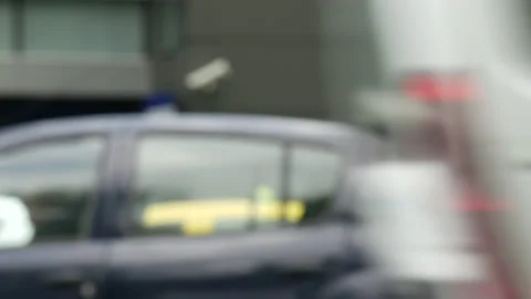 Blurred or defocused car traffic in Bucharest, Romania. Stock Footage 131376552