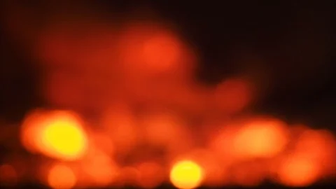 Blurred out fire in fireplace #6 - slow motion Stock Footage 119758356