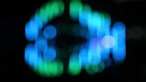 Blurred out of focus dancing lights and bokeh at a light display at the Vivid Stock Footage 202191502