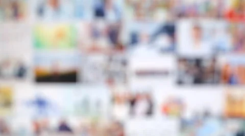 Blurred page of website with images. Stock-Footage 65314163