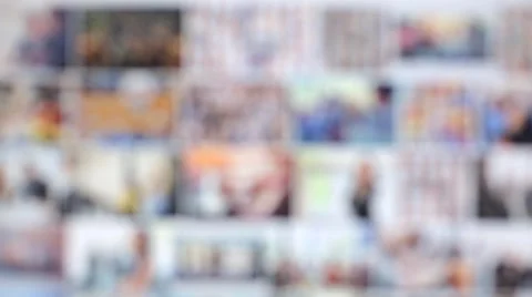 Blurred page of website with images. Stock Footage 65314455