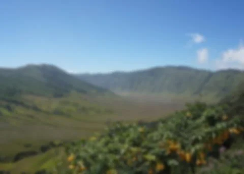 Blurred of Panoramic view of the Bromo Tengger caldera Stock Photos