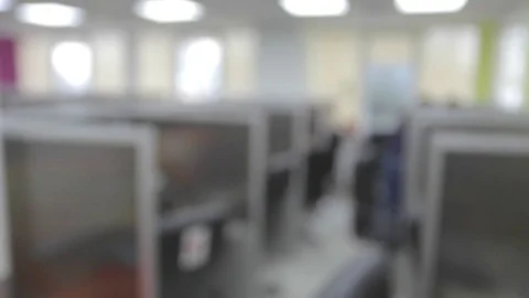 Blurred partitions in the office, open space call cener Stock Footage 73723564