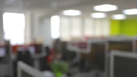 Blurred partitions in the office, open space call cener Stock Footage 73742022