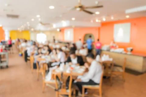 Blurred people in the cafeteria Stock Photos