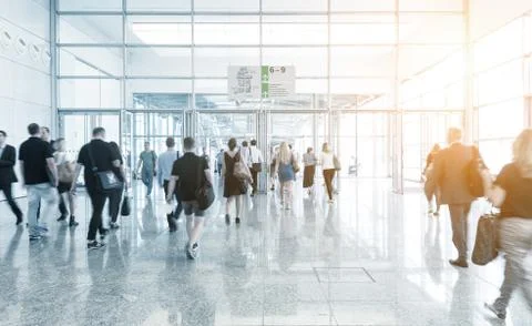 Blurred people using a floor Stock Photos