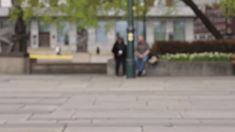 Blurred People Walking Past Static Camera in Slow Motion (Cinematic B-Roll) Stock Footage 309461252