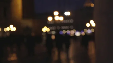 Blurred people walking in San mark Square, Venice Stock Footage 71761220