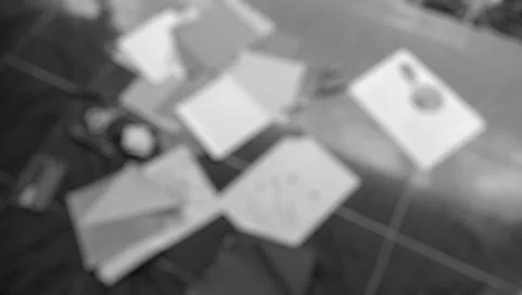 Blurred photos with scribbled paper objects Stock Photos