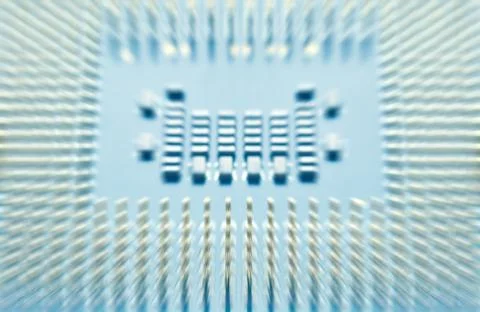 Blurred picture of computer processor close up. Foto stock