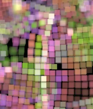 Blurred pixels pattern on black Stock Illustration