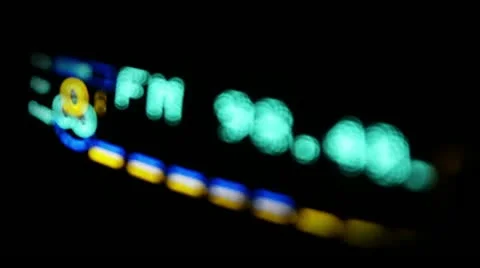 Blurred plan, Digital radio receiver tune dial panel. Search for stations. Raisi Stock Footage 21434992