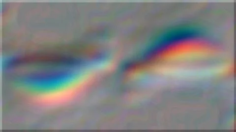 Blurred rainbow light refraction on a soft grey background abstract Stock Illustration