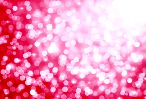 Blurred red bokeh background, white circles, glitter, abstraction Stock Illustration
