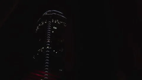 Blurred reflection of a modern office building in the street mirror. Footage 스톡 동영상 143534427