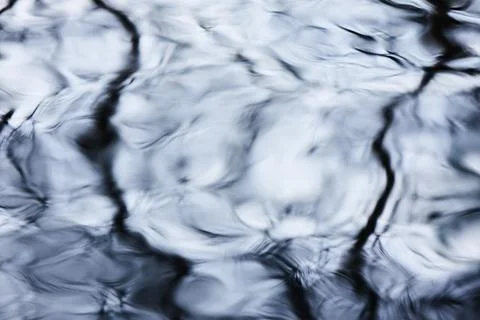 Blurred refreshing water surface ripples and reflection of shadows. Abstract Foto stock